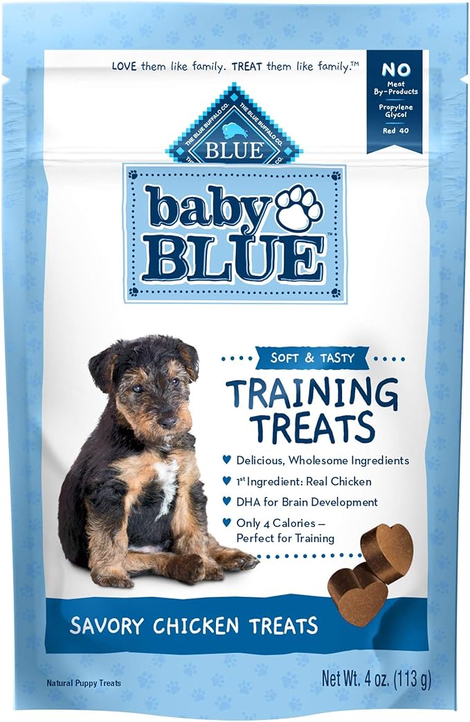 Blue Buffalo Baby BLUE Savory Chicken Puppy Training Treats, 4 oz | Tender Bite-Sized Morsels, Real Chicken #1 Ingredient, with DHA for Cognitive Development