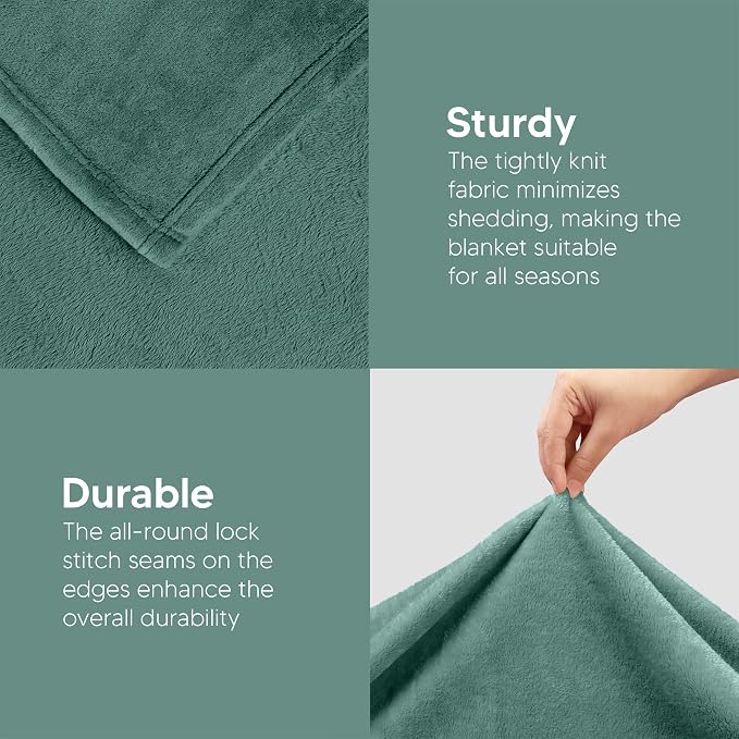 Utopia Bedding Soft Fleece Bed Blanket Throw Size Celadon (50x60 Inch) | Microfiber Plush Warm Lightweight Breathable Cozy Blanket Anti-Static, All Season Use, Gift for Women and Men
