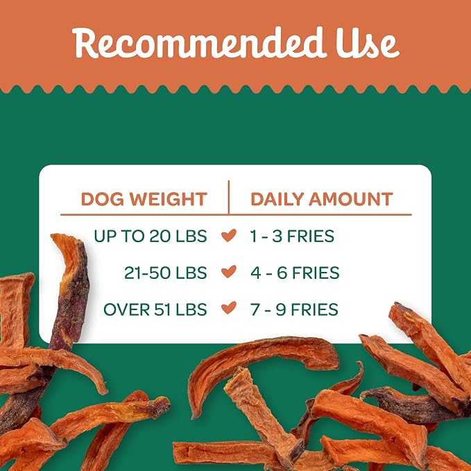Wholesome Pride Sweet Potato Fries Healthy Dog Treats, 1 Ingredient, 16 oz