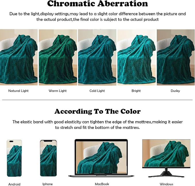 NEWCOSPLAY 3D Checkered Flannel Queen Blanket, Dark Teal, 90"x90" | Super Soft Cute Lightweight Decorative Premium Silky Fleece Blanket for Couch Sofa Bed, Gift for Women Men, All Season Use