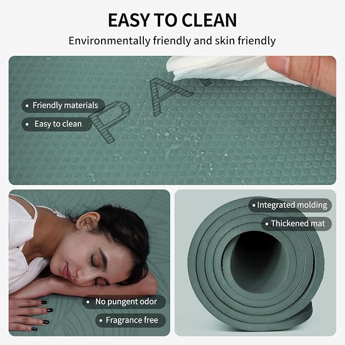 PAIDU Large Yoga Mat-72’x36’x0.4’ Extra Width ＆ Thick,Comfortable,Non-Slip Exercise Mat-Works Great on All Floor for Stretching,Yoga Studio,Gym or Home Workouts