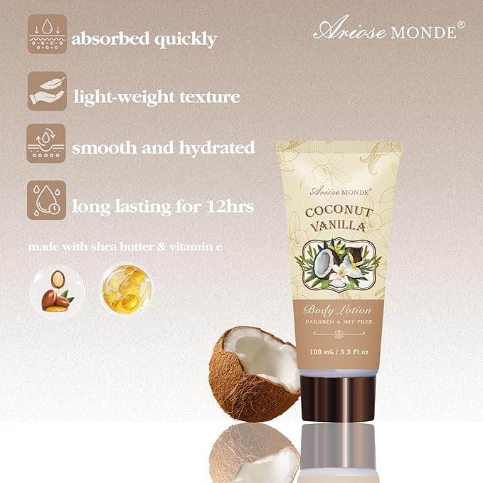 Spa Gift Baskets - Coconut Vanilla Bath Gift Set for Women, Relaxing Spa Kit with Bath Bombs, Body Lotion and Body Scrub, Birthday Gifts for Women, Christmas Spa Gifts for Mom