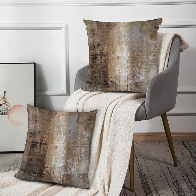 Throw Pillow Covers for Couch, 26x26 Inch, 2 Pack, Taupe | Decorative Throw Pillow Covers Cushion Covers for Couch Bedroom Sofa Living Room