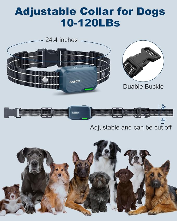 Dog Shock Collar - 4500FT Training Collar with Remote for 10-120lbs Dog, IPX8 Waterproof Electric Dog Collar with 4 Training Modes, Security Lock, Rechargeable eCollar (Navy Blue)