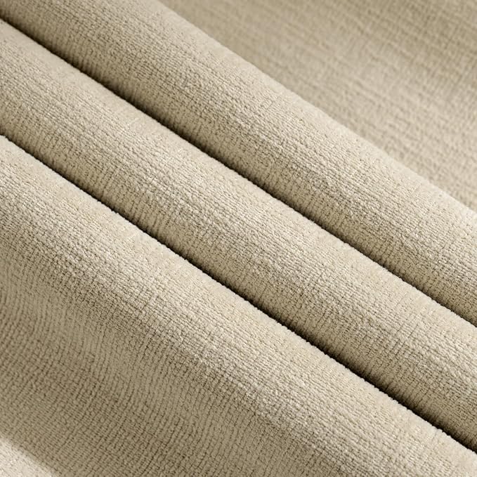 MIULEE Ivory Chenille Couch Throw Pillow Covers, 20x20 | Set of 2, Soft Neutral Modern Farmhouse Home Decor, Decorative Pillowcases for Sofa Living Room Bed