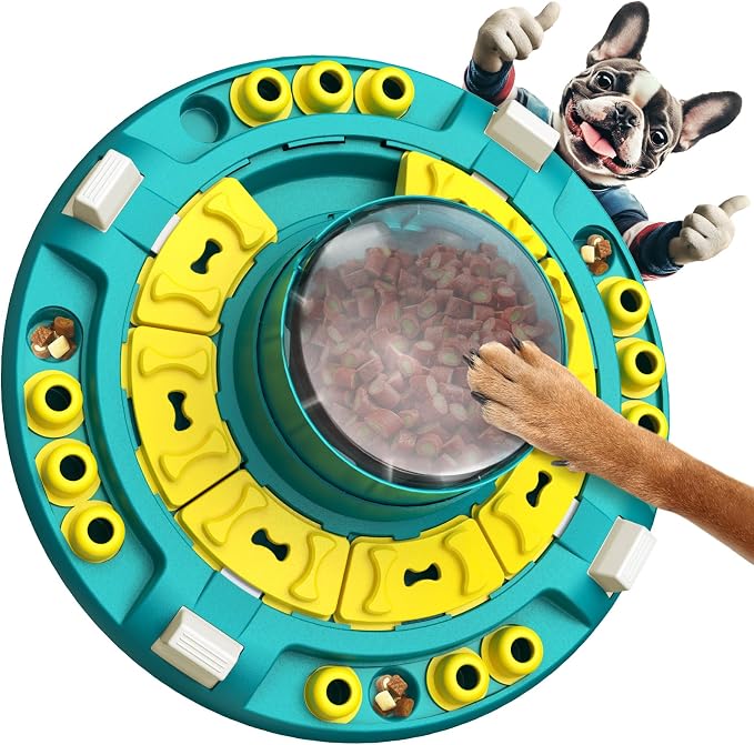 KADTC XL, 4 Levels Dog Puzzle Toy, Push-to-Release Treat Dispenser for Dogs