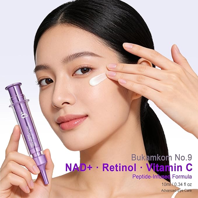 No.9 NAD+ Retinol & Vitamin C Eye Cream - Anti-Aging Care for Fine Lines, Dark Circles & Puffiness, Peptide-Infused Formula, 10ml
