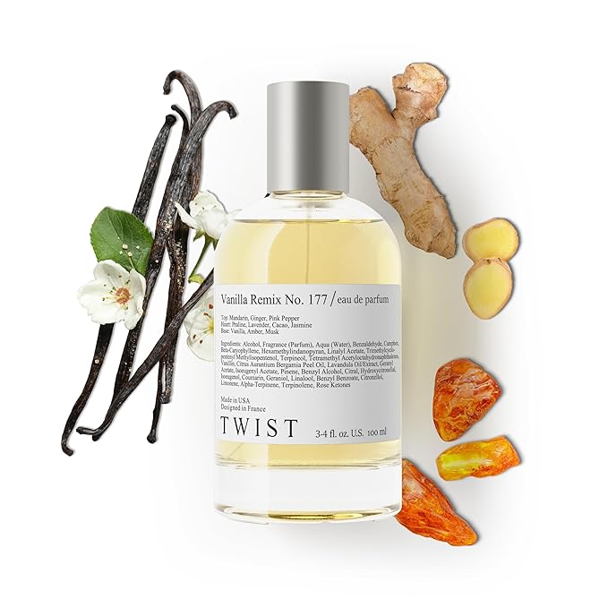 Twist Vanilla Remix No. 177 - Inspired by Lattaf. Angham, Long-Lasting Perfume for Women, Vegan, Clean Ingredients, Vanilla & Ginger Fragrance – Spray 100 ml | 3.4 fl. oz.