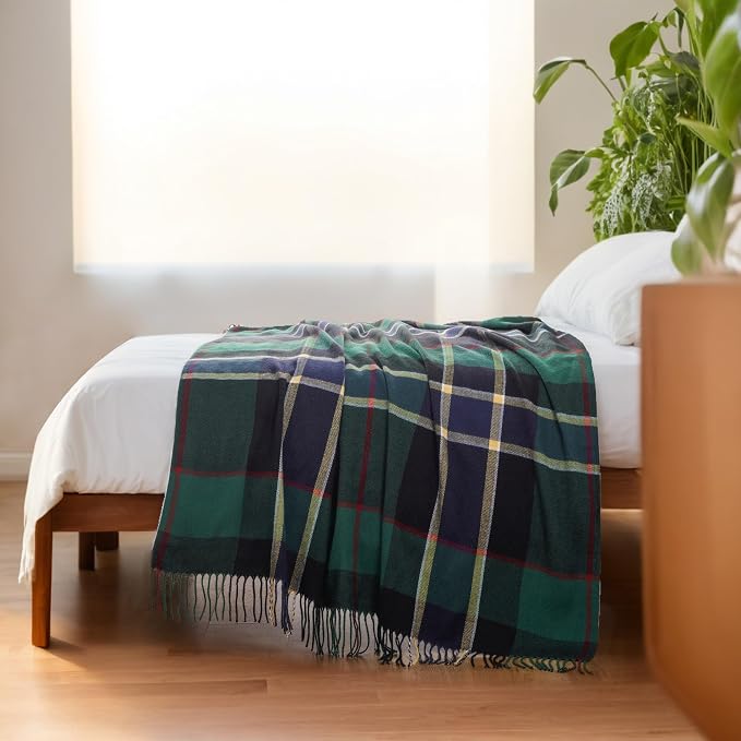 Forest Green Plaid Throw Blanket for Couch, Buffalo Checkered Blanket | 50"x60", Christmas Green Plaid Blanket, Lightweight Farmhouse Outdoor Throw Blankets for Bed, Sofa