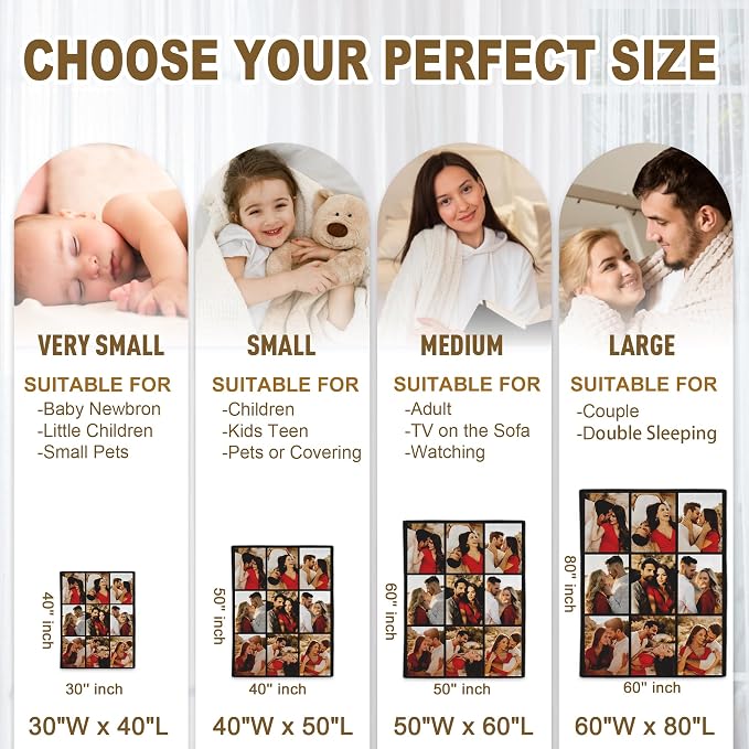 Yofair Ships Next Day, Custom Blanket with Picture Wedding Anniversary Valentines Day Gifts for Him Her Personalized Photo Blankets I Love You Couple Gift for Women Boyfriend Girlfriend Wife Husband