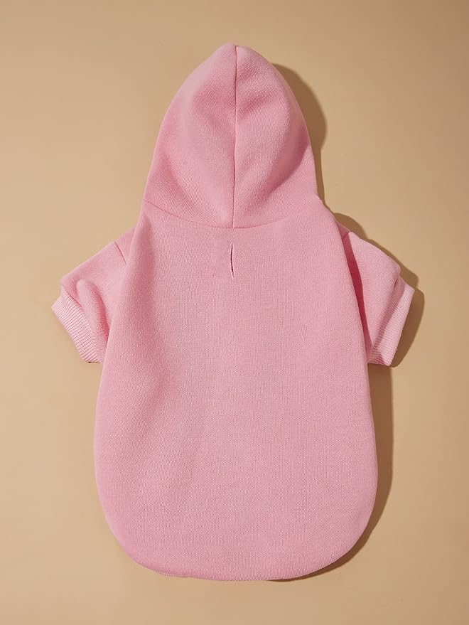 Basic Dog Hoodie Sweatshirt Puppy Sweater Warm Cat Costumes Pet Clothes for Chihuahua Puppy Kitten Small Medium Dogs Light Pink X-Large