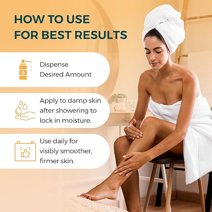 After Shower Body Oil for Women- Hydrating & Firming Natural Moisturizer for Dry Skin-Cold Pressed Jojoba, Baobab, Sea Buckthorn & Vitamin E – Non-Greasy, fast absorbing Skin Oil – 3.38 oz