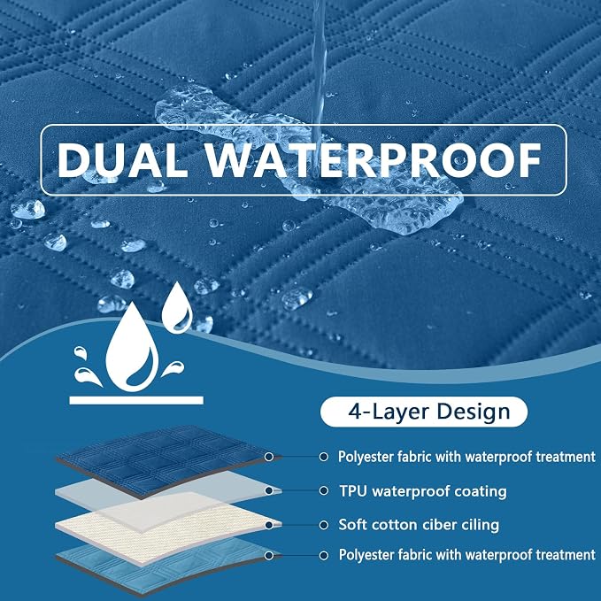 Waterproof Reversible Dog Blanket, Soft Couch Cover for Dogs Washable | Dual-Sided Waterproof Pet Bed Blanket, Resist Stains Spills & Pet Hair, Practical Furniture Protector For Pets, Size 40"x70"