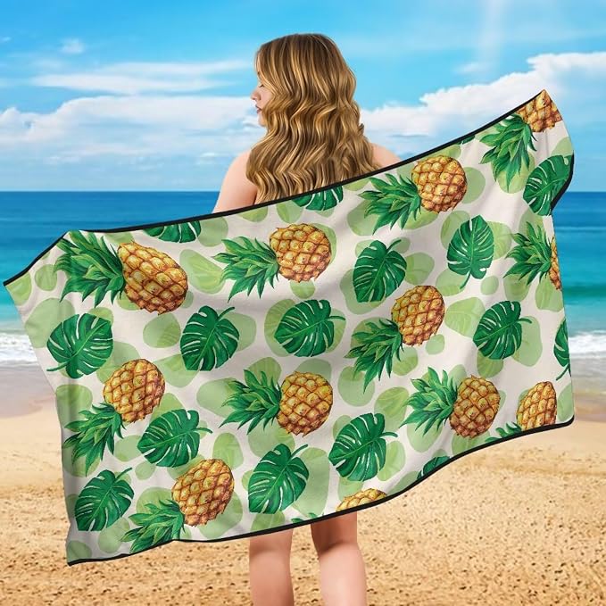 INSTANTARTS Pineapple Palm Leaf Car Seat Covers Car Seat Towel Covers Yoga Towel Car Seat Cover