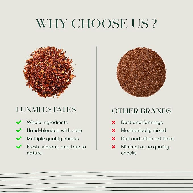Luxmi Estates Rooibos Chai Herbal Tea, 25 Biodegradable Pyramid Tea Bags (50g, 1.76oz) | South African Rooibos with Indian Chai Spices - Cardamom, Cinnamon, Ginger & Cloves | Caffeine-Free Chai Alternative, Vegan