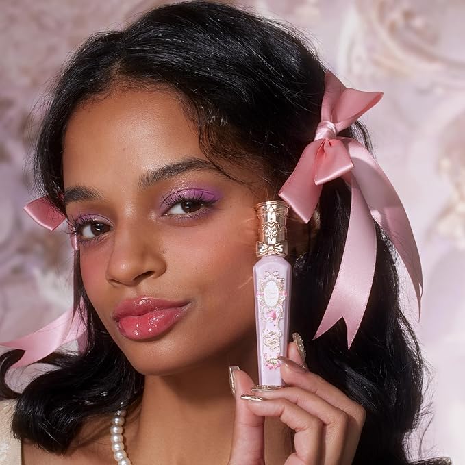 Flower Knows Violet Strawberry Rococo Glowy Lip Gloss,Moisturizing Shimmery Hot Pink Lip Plumper Oil,Hydrating Lip Tint for Girls&Women,Vegan & Cruelty-Free,0.12 Fl Oz(G02 Rasberry Booze)