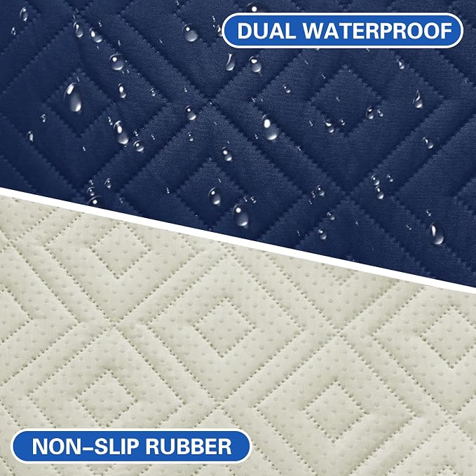 2026 Waterproof Bed Sofa Blanket (52"x82") Comfy Couch Sofa Mat for Dog Pets with Anti-Slip Back, Universal Incontinence Lightweight Liner Pad for Furniture Car Picnic etc Durable Washable, Navy Blue