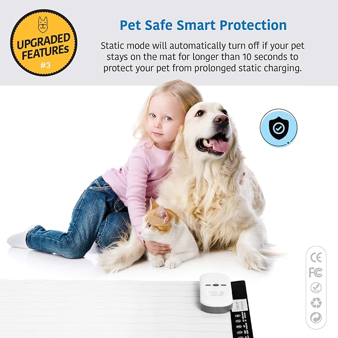 SVD.PET Pet Training Mat, 30"x16" Electric Scat Mat for Cats & Dogs, White
