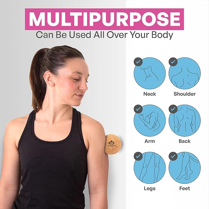 Acupoint Physical Massage Therapy Lacrosse Ball Set Ideal for Yoga Deep Tissue Massage Trigger Point Therapy and Myofascial Release Physical Therapy Equipment Back Foot Plantar Fasciitis (Cork)