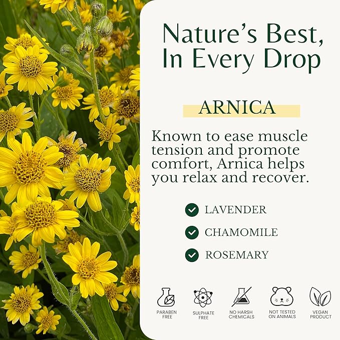 Maximum Strength Sore Muscle Massage Oil for Massage Therapy with Pure Arnica, Deep Muscle Tension Relief & Joint Comfort Rub, Enhancing Circulation & Warming, 8 fl oz