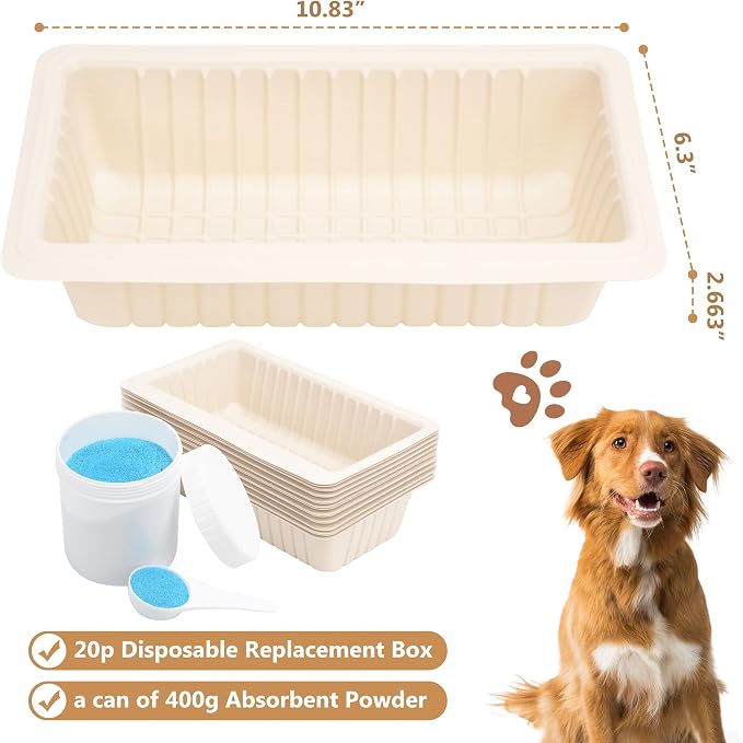 LUVCOSY 10 Disposable Potty Trays for PetSafe Portable Dog Potty, Sponge-Absorbent, Cornstarch-Based, Perfect for Urine Collection & Disposal (Pet Loo Not Included)