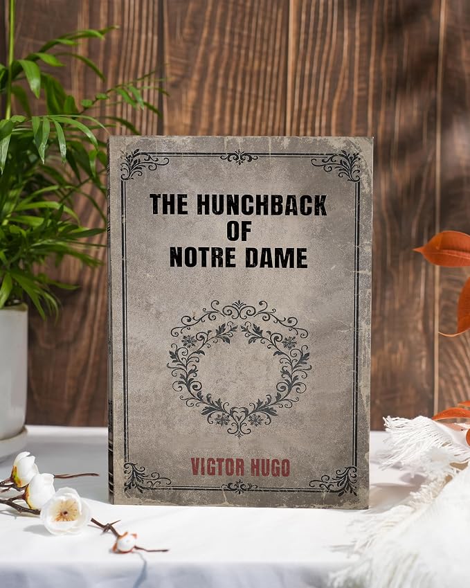 Vintage Faux Leather Decorative Book Box – Wooden Secret Storage Box with Magnetic Closure, Hidden Organizer for Bookshelf, Desk, or Office Decor (The Hunchback of Notre Dame)