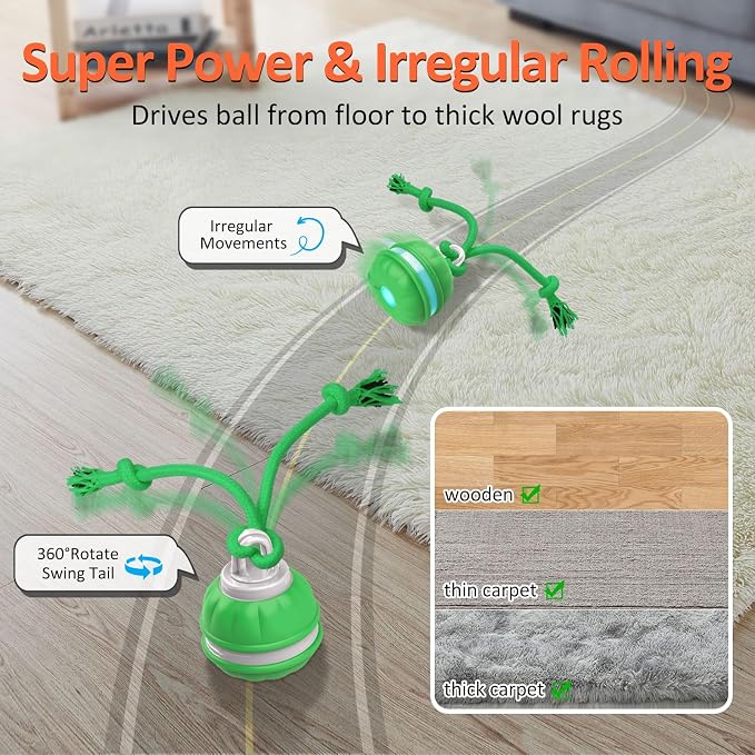 Interactive Dog Toys Rolling Ball for Puppy,Peppy Pet Ball for Dogs,