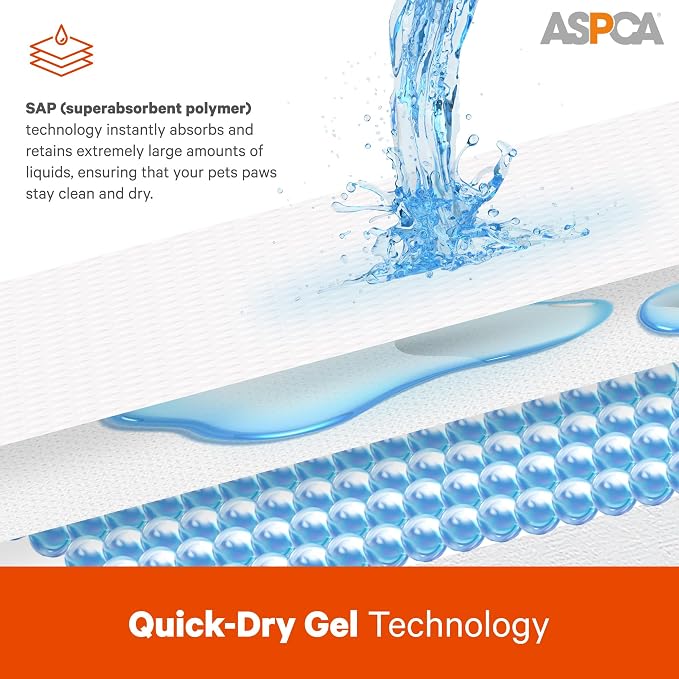 ASPCA - Scented Puppy Pads | Extra Absorbent Dog Training Pads for Cats & Dogs | Leak-Proof Layers | Odor Control & Quick-Dry | Non-Slip & Tear-Resistant | Travel Friendly | Pack of 150 | Size 22"x22'