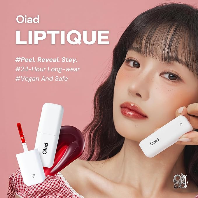 Liptique Korean Lip Stain Peel Off - 24 Hour Long Lasting Lip Tattoo, Waterproof & Transfer Proof, Nourishing & Hydrating Lip Tint for Women, Instant Plumping Lip Tints Peel Off (004 ROSITE)