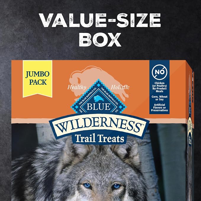 Blue Buffalo Wilderness Trail Treats Turkey Crunchy Dog Biscuits, 36 oz | Real Turkey #1 Ingredient, High Protein & Grain-Free Dog Snacks, Great for Training, No Artificial Preservatives