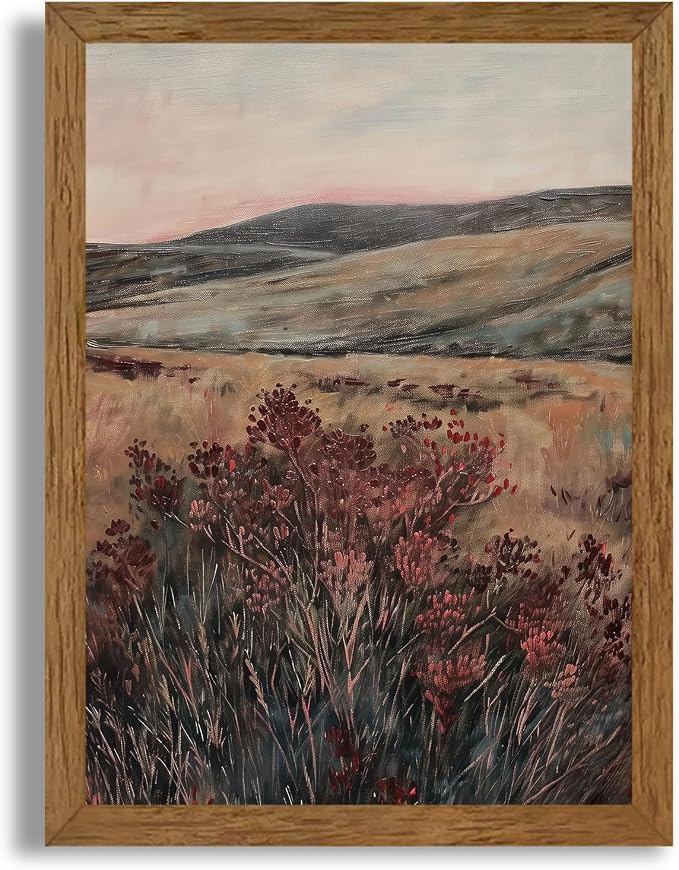 JLTULT Vintage Landscape Wall Art, Maroon Wood-Framed Canvas, 12 x 16 in | JLTULT Vintage Landscape Wall Art, Maroon Wood-Framed Canvas, 8 x 10 in