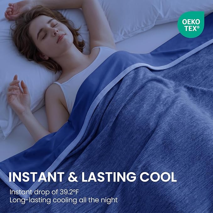 Cooling Blanket King Size 90"x108" for Hot Sleepers Summer Blanket | Absorbs Heat Cold Summer Blanket for Night Sweats & Menopause Q-Max>0.5 Lightweight Breathable Soft Double-Side Cooling