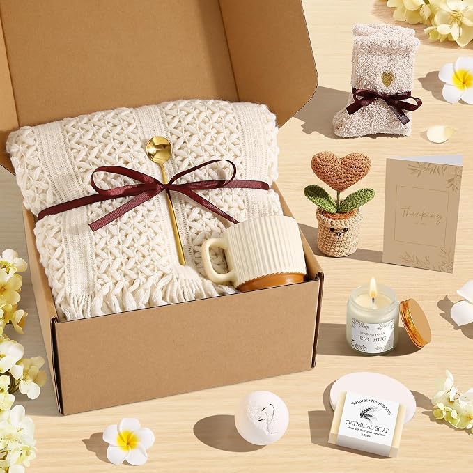 Uwingess Get Well Soon Gift Baskets for Women Self Care Gifts, Spa Care Package After Surgery Inspirational Thinking of You Sympathy Gifts,Christmas Birthday Gift for Women Friends Mom Sister Grandma