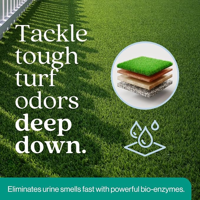 Eco Strong Outdoor Odor Eliminator Outside Dog Urine Enzyme Cleaner Powerful Pet, Cat, Animal Scent Deodorizer | Professional Strength for Yard, Turf, Kennels, Patios, Decks (128 OZ)