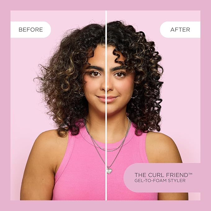 Cake Beauty Gel-to-Foam Curl Styler, The Curl Friend – High Hold & Definition - Frizz Protection- Infused with Coconut Oil & Shea Butter - For Curly Hair- 6.8 fl oz./ 200 mL | Volumizing, Gel to Foam, Flake Free, Frizz Control, For Curly Hair