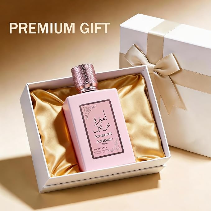 A CENTER Ameerat Arabian Rose Women's Cologne-Style Perfume | 100ml Floral Fruity Eau de Parfum | Strawberry & Rose Scent Gift for Her | Long Lasting Oriental Fragrance