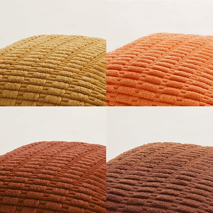 Fancy Homi 4 Packs Decorative Throw Pillow Covers for Living Room Couch Bed, Modern Farmhouse Boho Home Décor Accent Cushion Case, 28" x 28", Burnt Orange Series