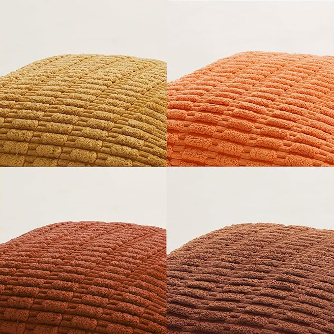 Fancy Homi 4 Packs Decorative Throw Pillow Covers for Living Room Couch Bed, Modern Farmhouse Boho Home Décor Accent Cushion Case, 20" x 20", Burnt Orange Series