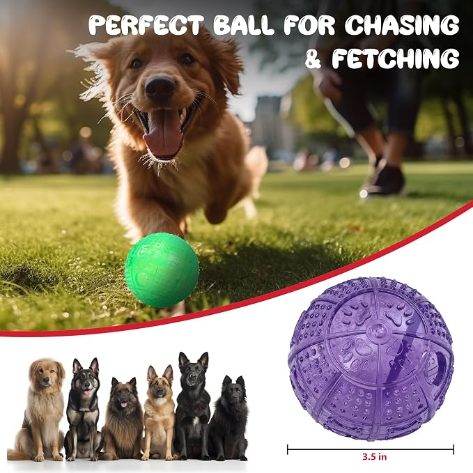 SPOT Dura-Brite Treat Ball - Treat Dispensing Dog Toy Made with Durable TPR Rubber, Interactive Slow Feeder Puzzle Ball, Prevents Boredom and Makes Mealtime Fun - 3in, Assorted Colors