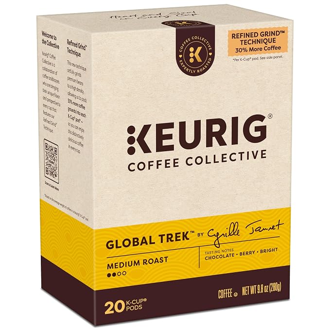 Keurig Coffee Collective, Global Trek by Cyrille Jannet, Medium Roast Coffee, Single Serve Keurig K-Cup Pods, 20 Count