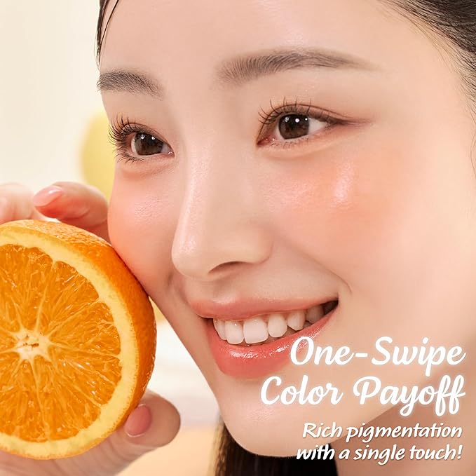 TOUCH IN SOL In My Heart Stick Blush (#Sunset Coral) - Cream Blush Stick for Korean Makeup, Lip & Cheek Multi-Use, Blendable Milk Blusher for Dewy Glow, Kbeauty (0.21 Oz)