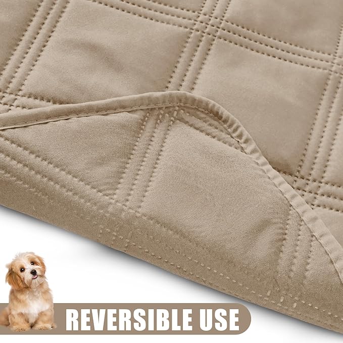 Smiry Waterproof Dog Bed Cover, Reversible Pet Blanket for Sofa Couch | Soft Washable Dog Blanket, Leakproof Couch Cover for Dogs Cats & Furniture Protection, 52x82, Taupe/Taupe