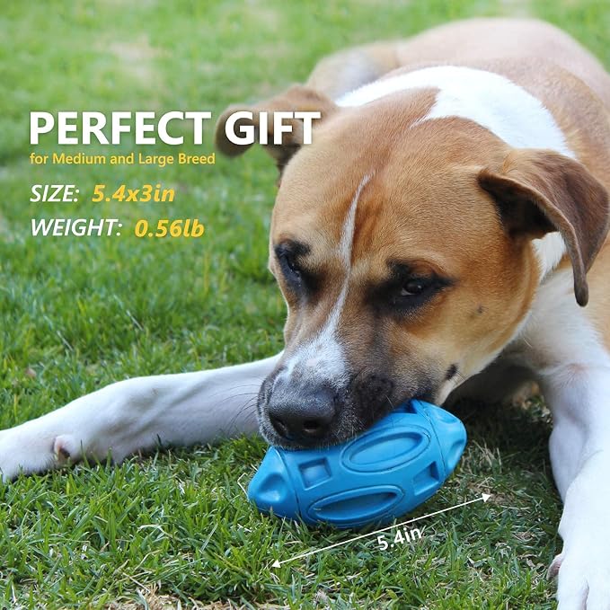 EASTBLUE Dog Toys for Aggressive Chewers, Indestructible Squeaky Football
