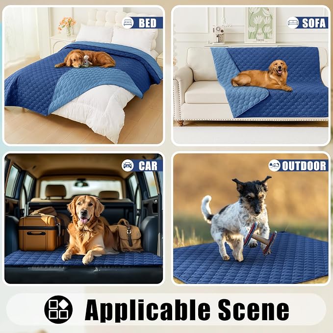 Smiry Waterproof Dog Bed Cover Blanket, Reversible Pet Blanket | Soft Reversible, Washable Leakproof Cats Dogs Couch Cover for Sofa, Couch, Furniture (52x82 Inch)