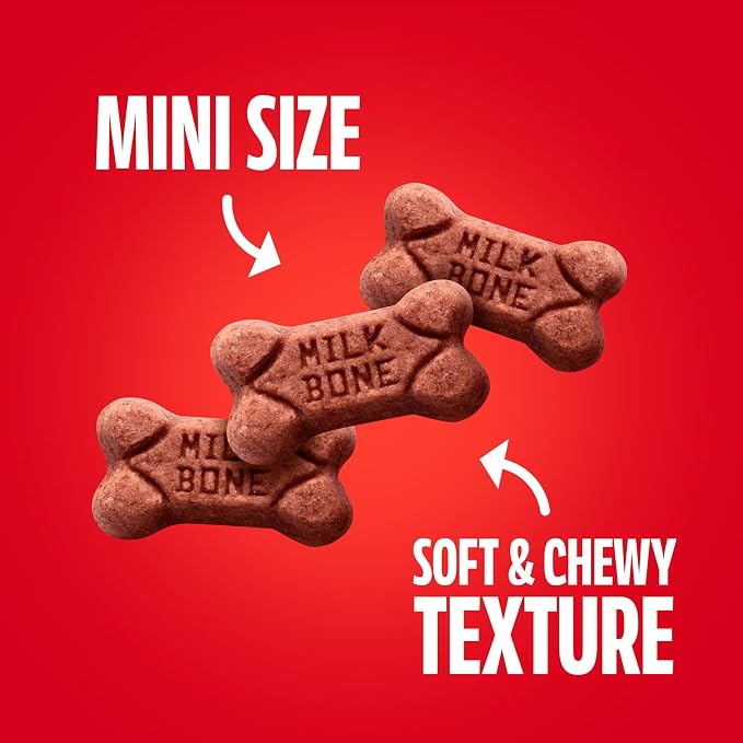 Milk-Bone Soft & Chewy Dog Training Treats, Mini Size, 18 Oz. Bag | Made with real filet mignon, chewy dog treats for dogs of all ages and sizes including puppies