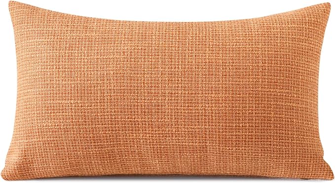 OTOSTAR Linen Throw Pillow Cover Set of 1 Decorative Lumbar Pillowcases Cushion Covers 12x20 Inch for Home Decor Sofa Bedroom Car 30 x 50CM Coral