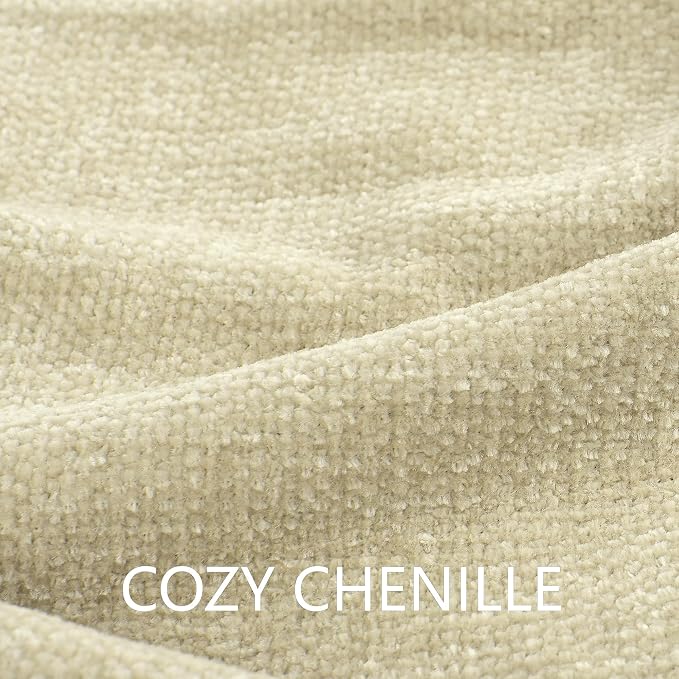 Chenille Throw Blanket for Couch 50" x 60", Light Beige | Soft Cozy Warm Throws with Fringe Tassel, for Living Room Bed Sofa Chair Cover, Lightweight Knitted Decorative Boho Blankets