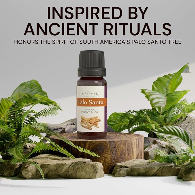 ArOmis Organic Palo Santo Essential Oil - 100% Pure Therapeutic Grade 30ml (1 Fl Oz) - Undiluted, Premium, Oils for Aromatherapy Diffuser