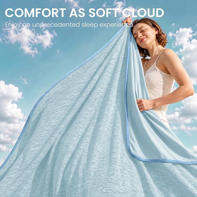Cooling Blanket King Size 90"x108" for Hot Sleepers Summer Blanket | Absorbs Heat Cold Summer Blanket for Night Sweats & Menopause Q-Max>0.5 Lightweight Breathable Soft Double-Side Cooling