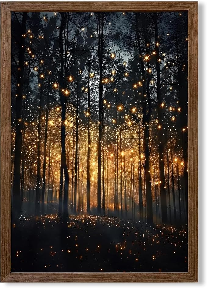 JLTULT Enchanted Forest Wall Art, Solid Wood-Framed Canvas, 20x30 Inches | Dark enchanted forest art on fade-resistant canvas with a ready-to-hang solid wood frame for bedrooms and living rooms